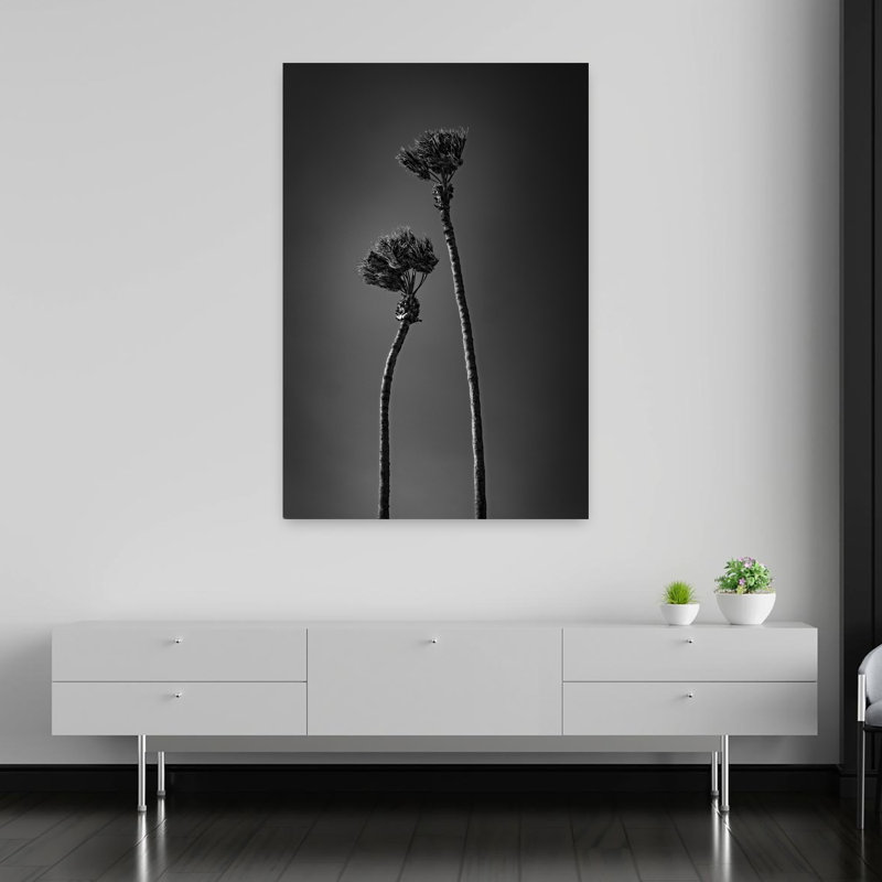 Art contemporain contemporain, paysage de palmier dramatique abstrait, H 60 po x l 40 po
