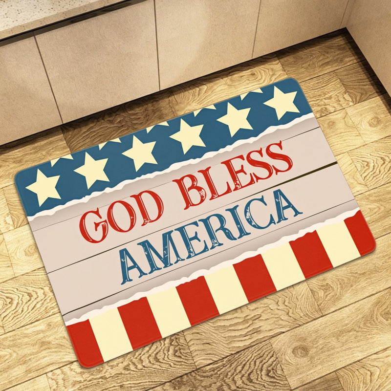 Tapis de porte God Bless America 24 x 36 pouces