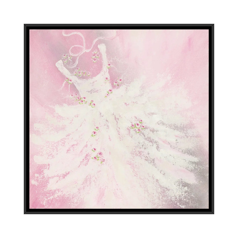 «Pink Tutu» par Ashley Bradley, reproduction d'art sur toile tendue, H 12 po x l 12 po x P 1,5 po, Toile avec cadre noir