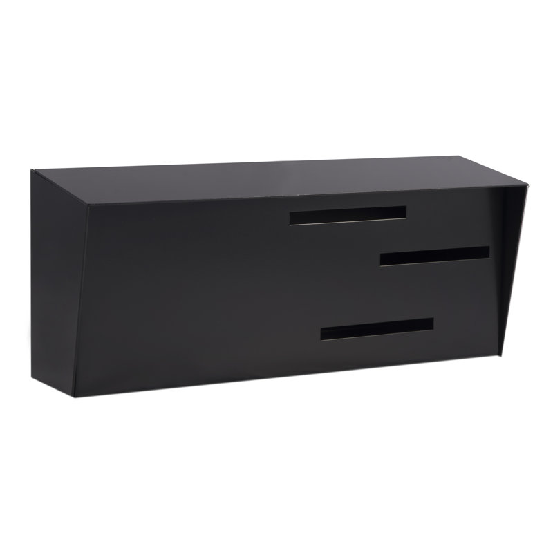 Modern Aluminum Wall Mounted Mailbox, Black