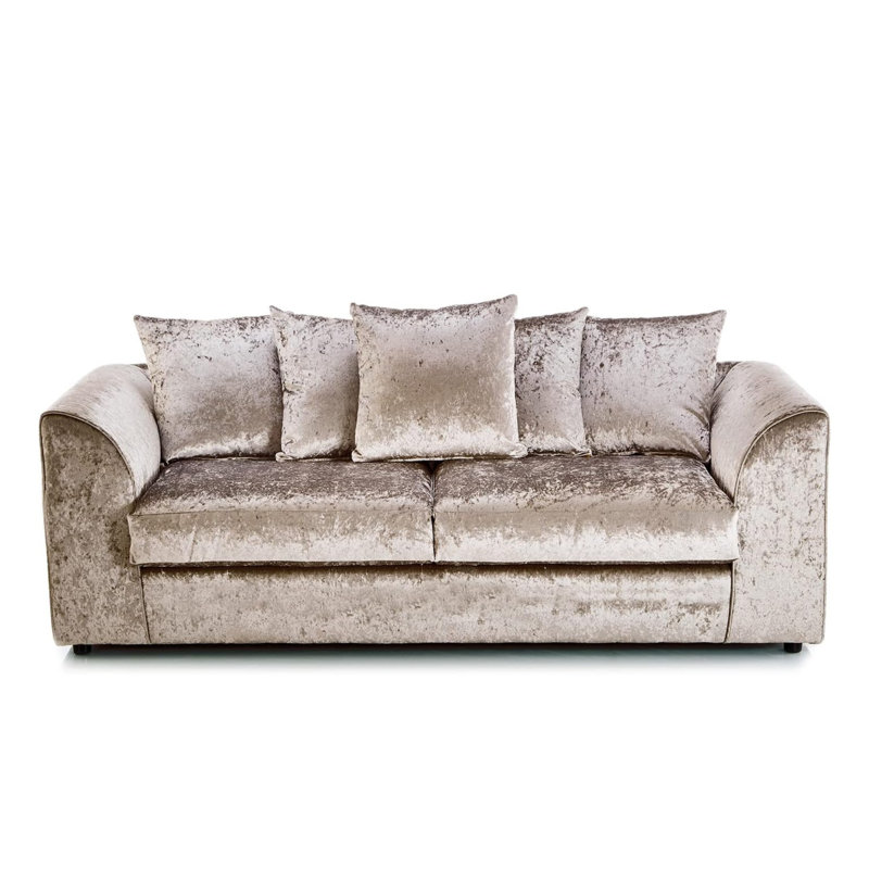 3 Seater Velvet Sofa, Beige