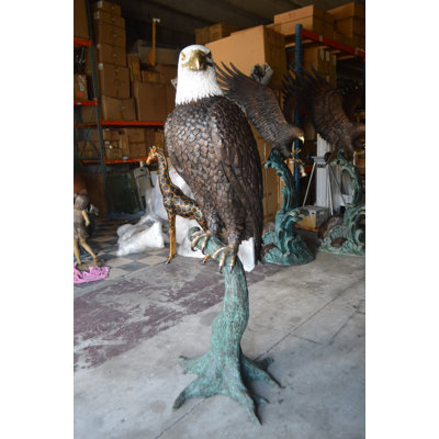 Large Eagle on a branch Bronze Statue -  Size: 29"L x 29"W x 74"H