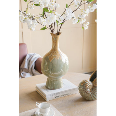 8X5.5X16" Reactive Glazed Vase
