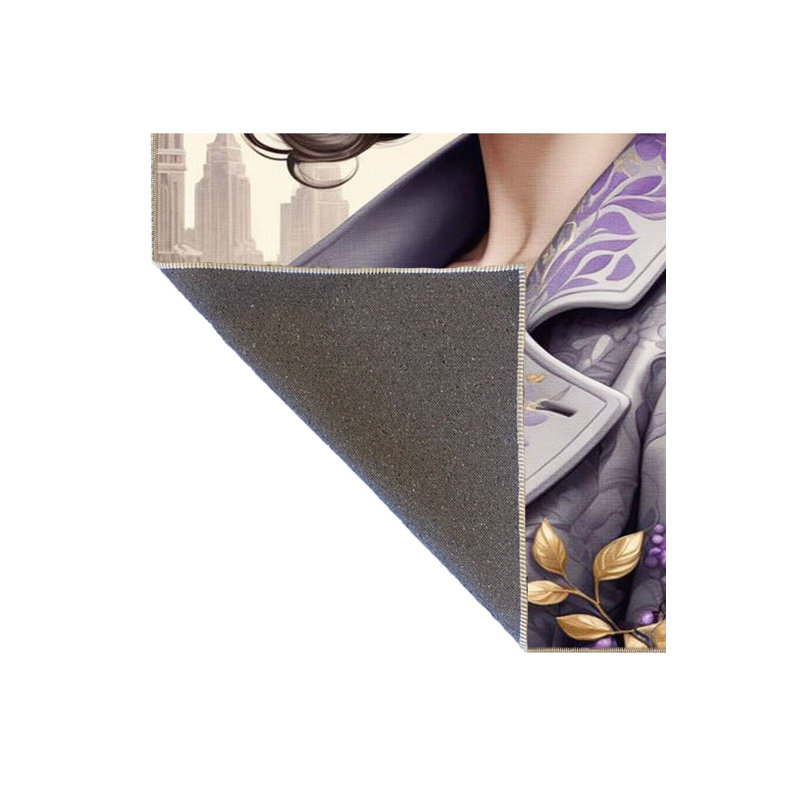 Tapis mauve à motif tissé mauve avec accessoires, Tapis de couloir 3 pi 3 po x 9 pi 10 po