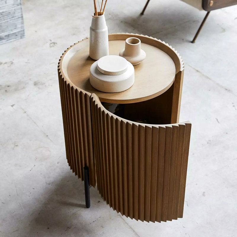Ezma 47cm W Solid Wood Bedside Table