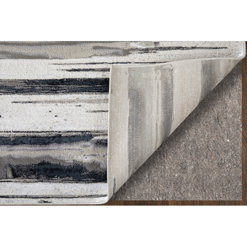 Tapis argenté / noir / gris argenté / noir Devia, Rectangle 13 pi x 20 pi