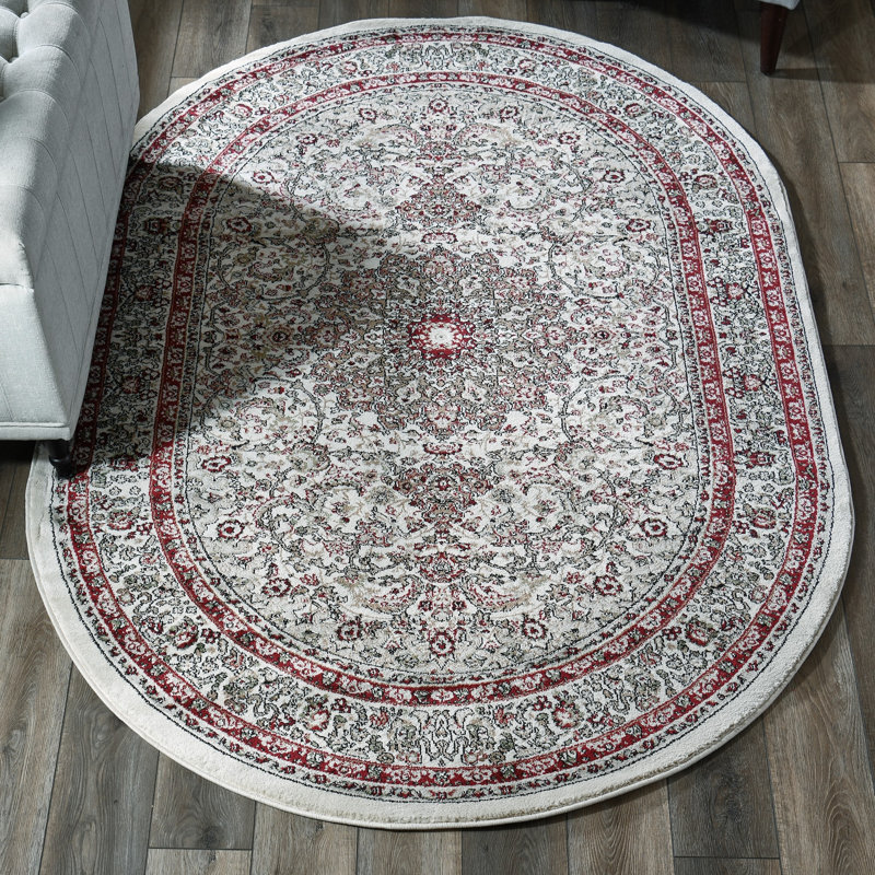 Holliwood Oriental Brown Area Rug, Oval 5'2" x 7'5"