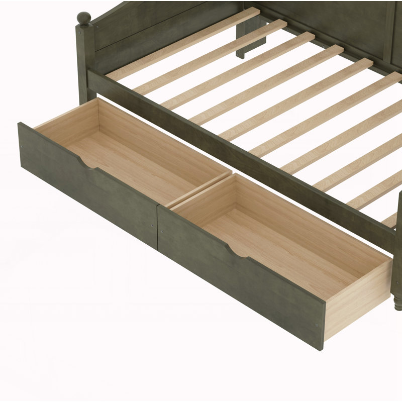 Lit de jour simple avec tiroirs de rangement, Antique Grey