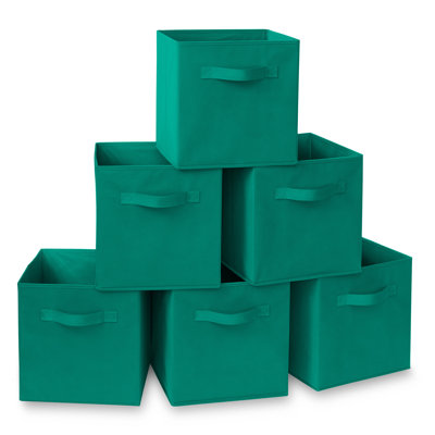 10.5" L x 10.5" W x 11" H Collapsible Fabric Cube Storage Bins