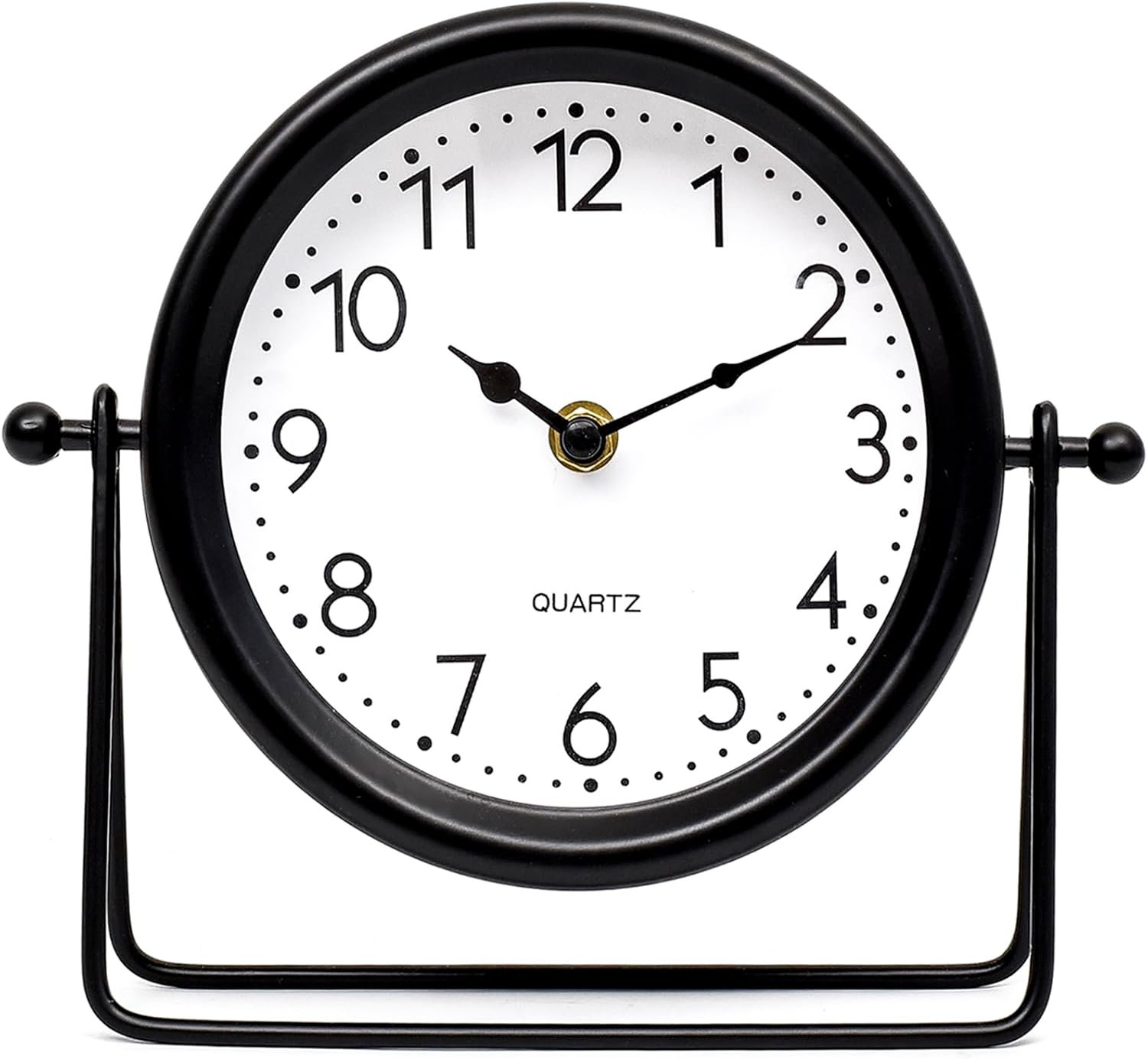 Latitude Run® Vintage Black Table Clock On Stand | Wayfair