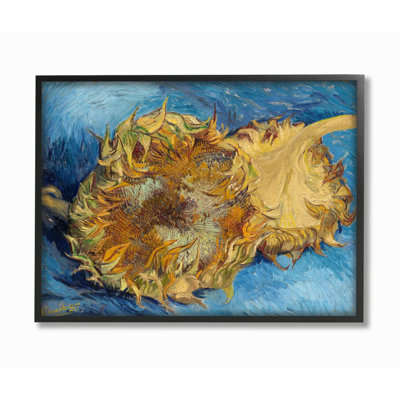 «Sunflowers Yellow Blue Van Gogh Classical», reproduction d'art