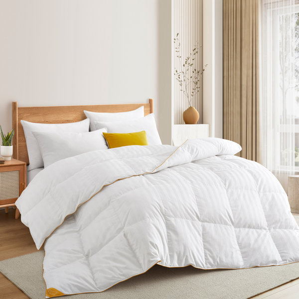 SWITTE Luxury Goose Feather Down Comforter Queen Size Duvet Insert,All  Season Down Duvet Queen Size,Ultra-Soft Down Proof 100% Cotton with 8  Corner