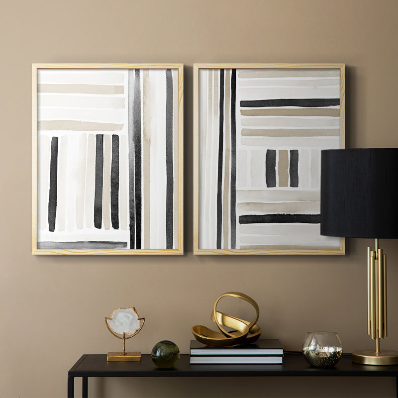 «Neutral Lines I», reproduction encadrée de qualité supérieure - prête à être accrochée - aucun clou requis - aucun clou requis
