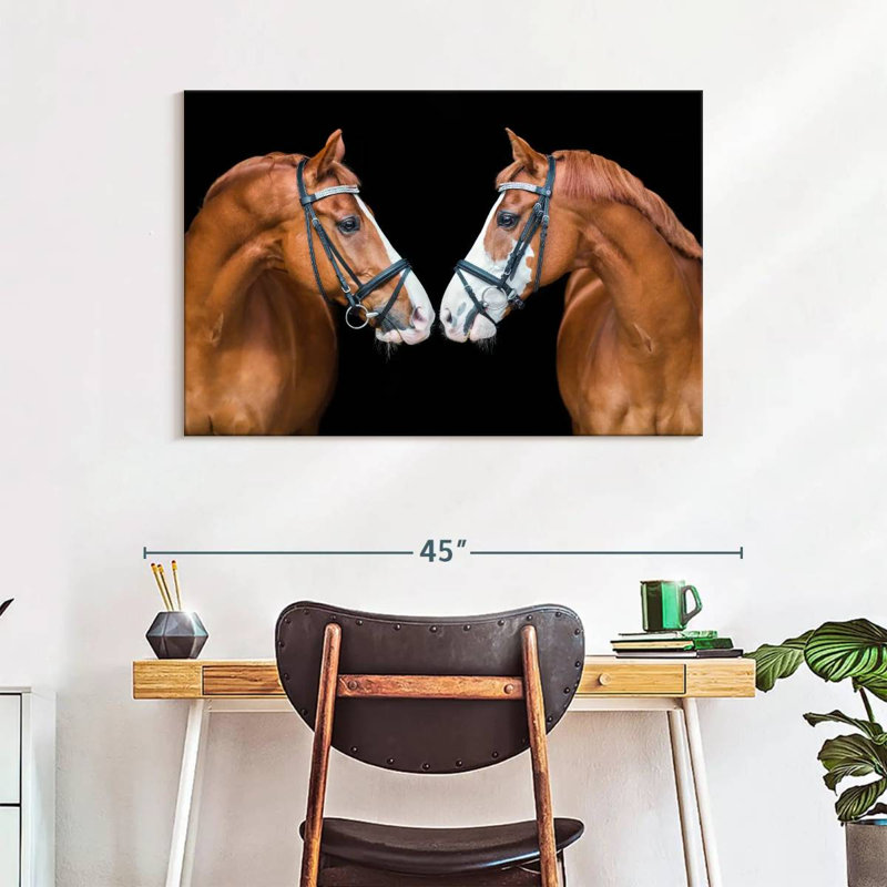 Brampt Nose To Nose Horses, 26" H x 39" W