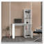 Bureau d'ordinateur blanc avec bibliothèque à 4 niveaux et armoire à 1 porte-121063853