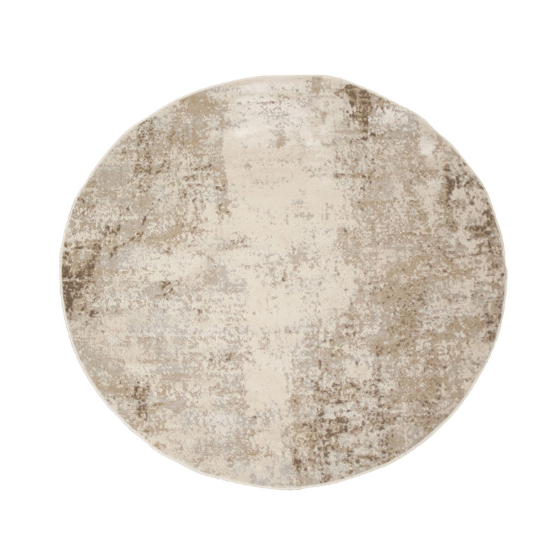 Hardej Power Loom High-Low Area Rug, Round 5'