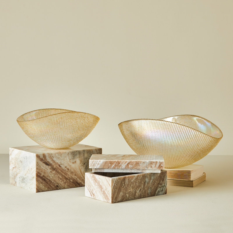 Handmade Marble Decorative Box, 4" H x 9" W x 5" D