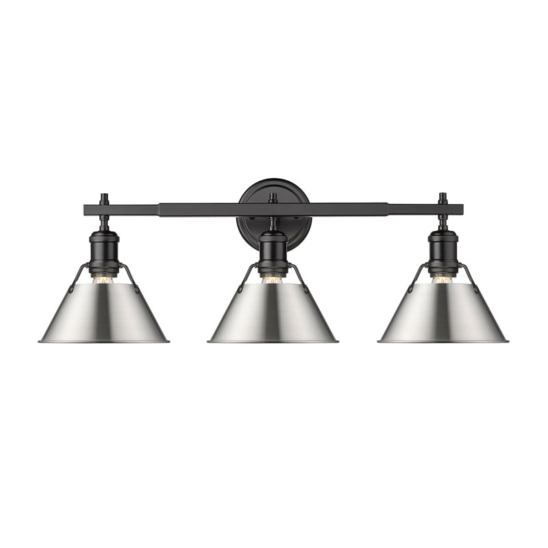 Luminaire à 3 lumières Felda, Noir mat, Étain