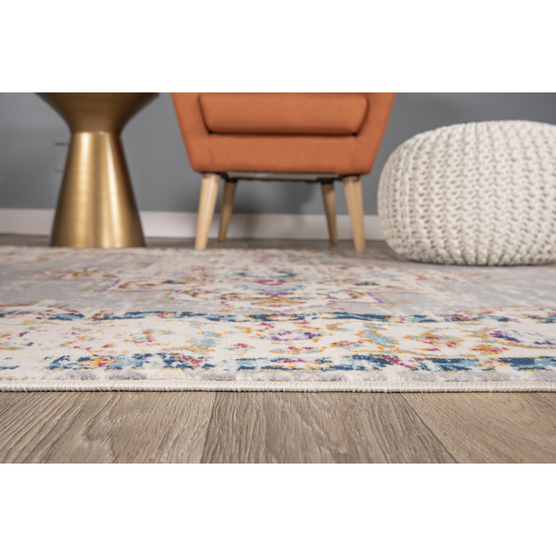 Tapis oriental gris Beverly, Tapis de couloir 2 pi x 7 pi