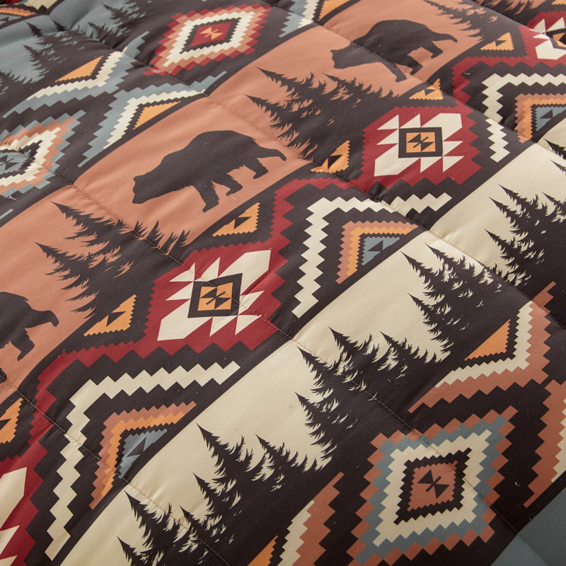 Your Lifestyle by Donna Sharp Bear Totem 3PC King Comforter Set, King Comforter + 2 King Pillowcases