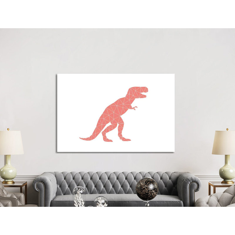 Geometric Dino T-Rex 1 Piece Wrapped Canvas Wall Art, 152.5 cm H x 101.5 cm W
