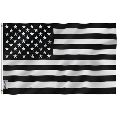 Thin Black and White American Polyester 36 x 60 in. House Flag