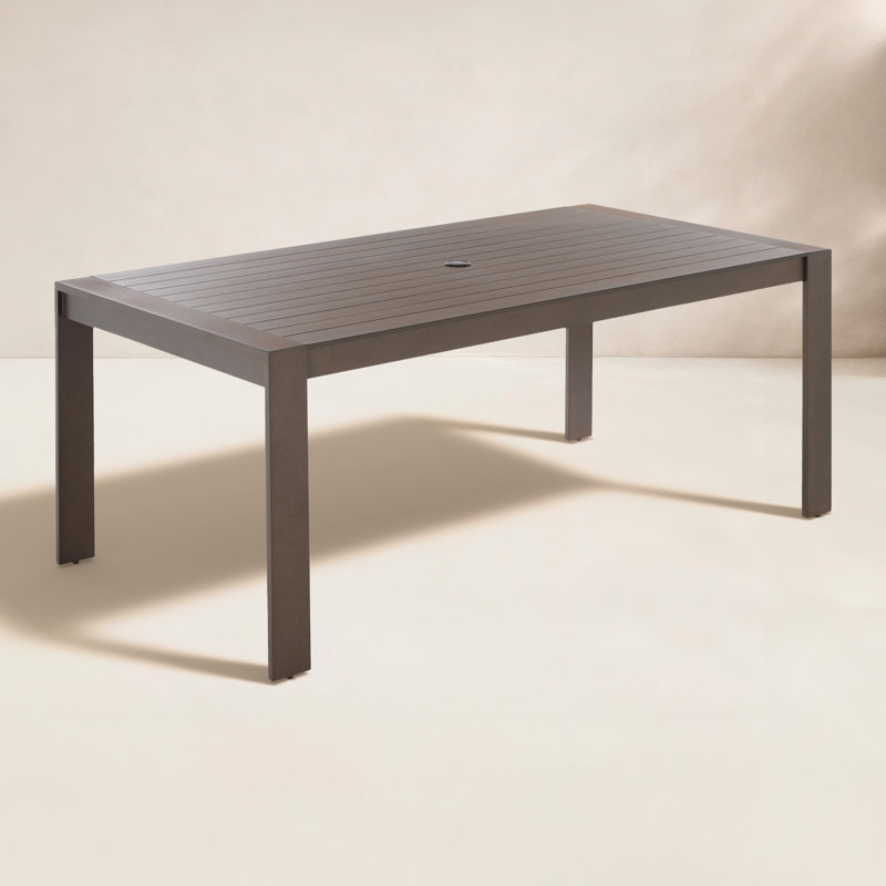 Table de salle à manger en aluminium Dwyer, Brun