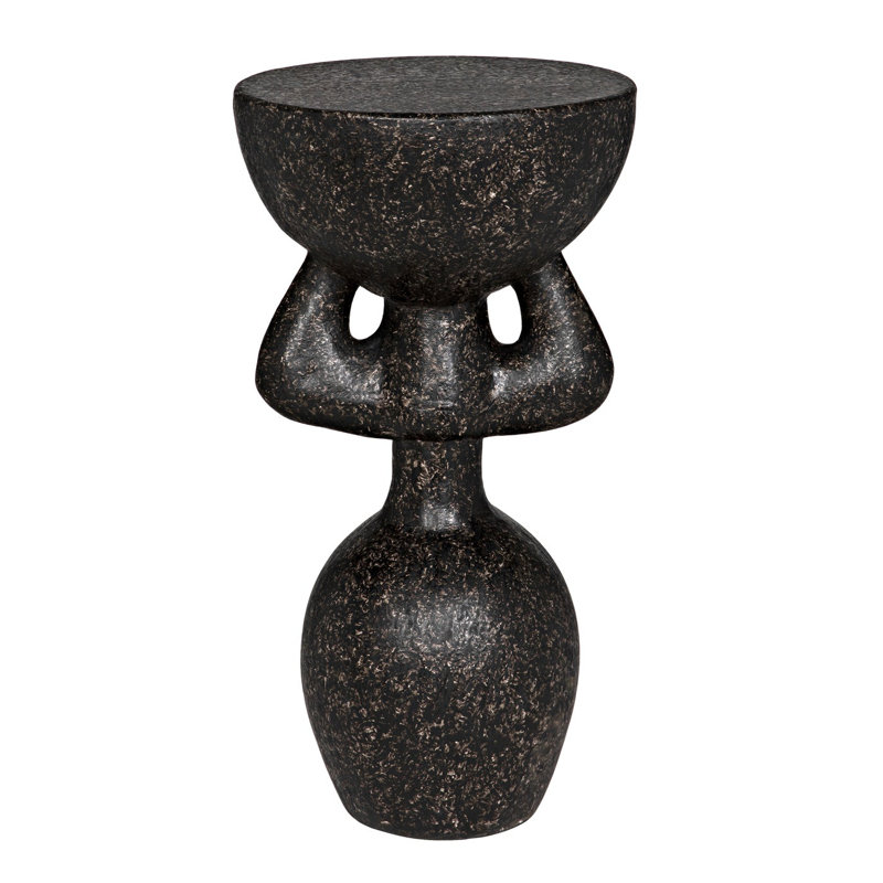 African Concrete Top End Table