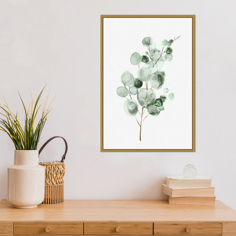 « Tender Sprout II (eucalyptus) » par Eva watts, reproduction d’art sur toile encadrée, Doré
