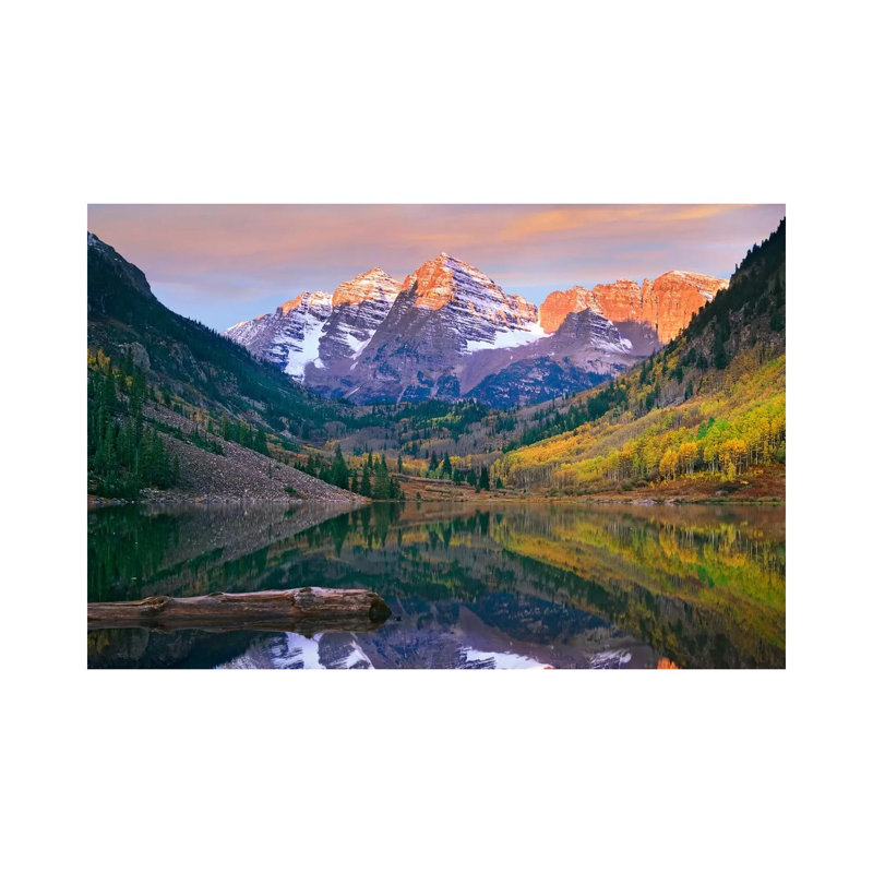 Maroon Bells Peaks Reflected In Maroon Lake, Snowmass Wilderness, Colorado by Tim Fitzharris - Wrapped Canvas Print