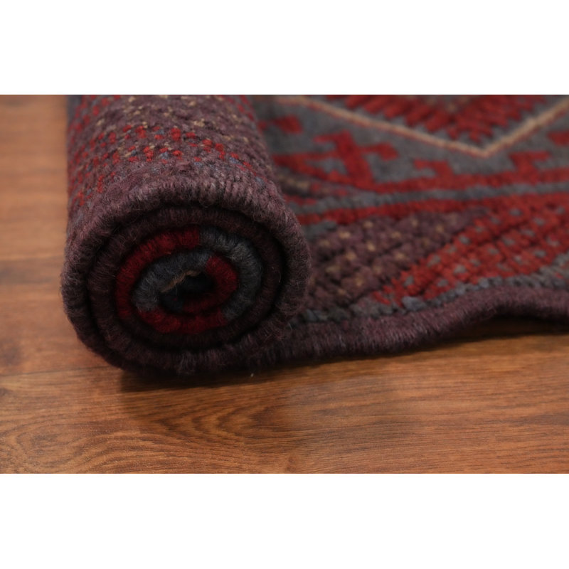 Geometric Wool Runner Rug 2x7