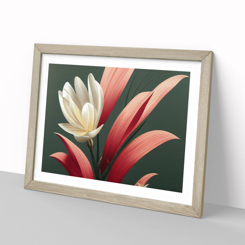 Extraordinary Flower 1 Piece Single Picture Frame Wall Art, 34cm H x 46cm W x 2cm D, Oak