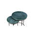 Tables gigognes | Table basse gigogne en marbre vert avec structure en métal-841737170