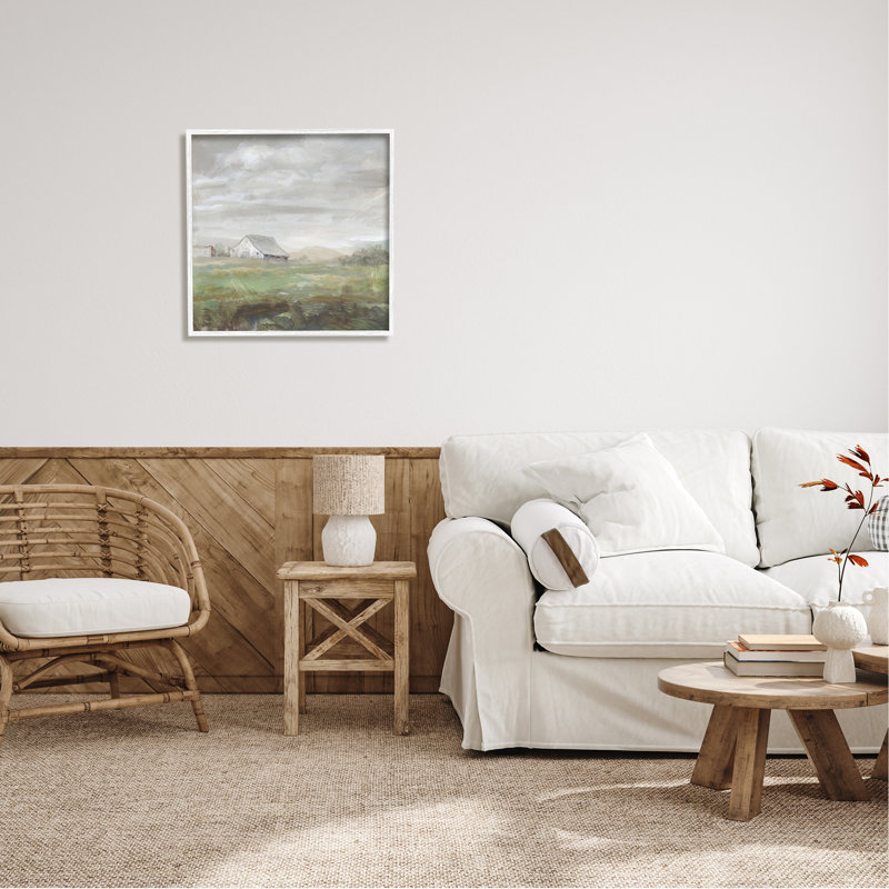 «Gray Farm» par Danhui Nai, H 24 po x l 24 po x P 1,5 po, Giclée encadrée blanc bord de mer