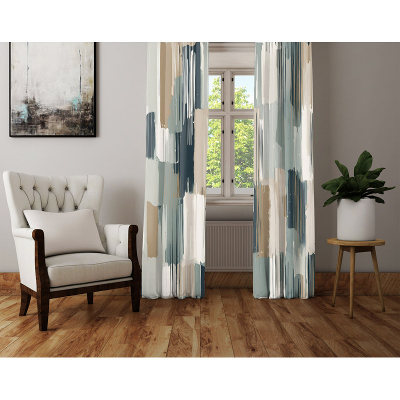 Paire de rideaux semi-transparents en polyester Gueda, L 20 po x L 82 po