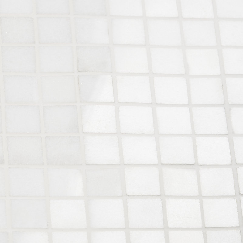 Thassos 1" x 1" Natural Stone/Glass Grid Mosaic Wall Tile
