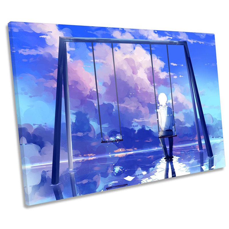 Z2847 Modern Swing Clouds Fantasy - Wrapped Canvas Print, 81.3cm H x 121.9cm W x 4cm D