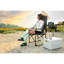 Chaise de réalisateur de camping grise robuste avec table d'appoint pour pique-nique, plage, pêche sur la pelouse-268248152