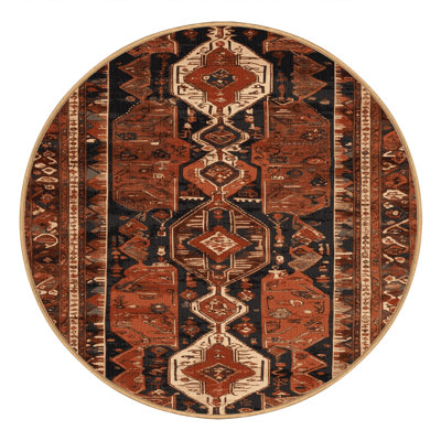 Machine Washable Persian Brown Area Rug