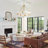 AstralRing 8-Light  Wood & Gold Metal Wagon Wheel Chandelier for Living Room