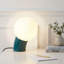 Lampe de table incurvée à DEL avec globe en verre et abat-jour en verre givré avec port USB-C-1959288514