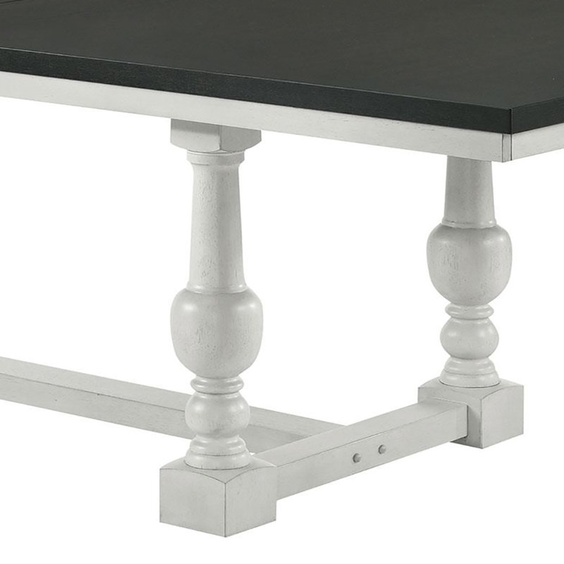 Table de salle à manger à rallonge 112 po gris anthracite rétro