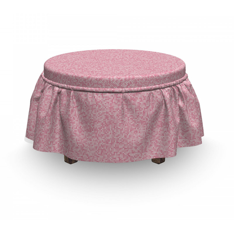 Ensemble de housse pour repose-pieds à coussins carrés de boîte 2 pièces vichy
