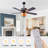 52 '' 5 - Blade Hand-Soldered Stained Glass Ceiling Fan With Remote Control