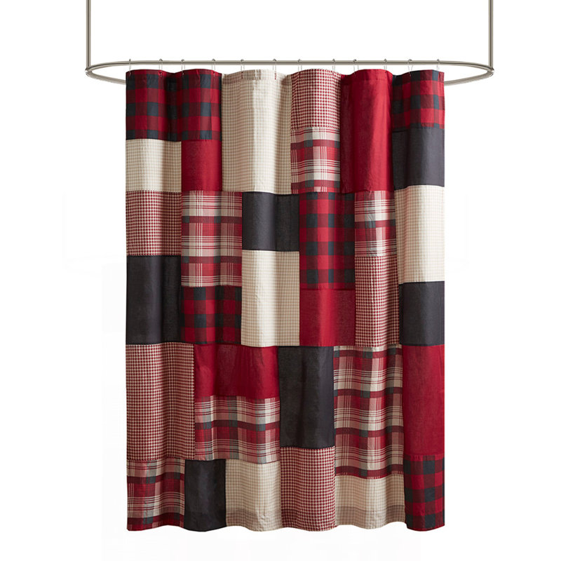 Rideau de douche 100% coton, Rouge