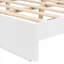 Structure de lit grand format hybride en bois massif blanc pour chambre résidentielle, style contemporain