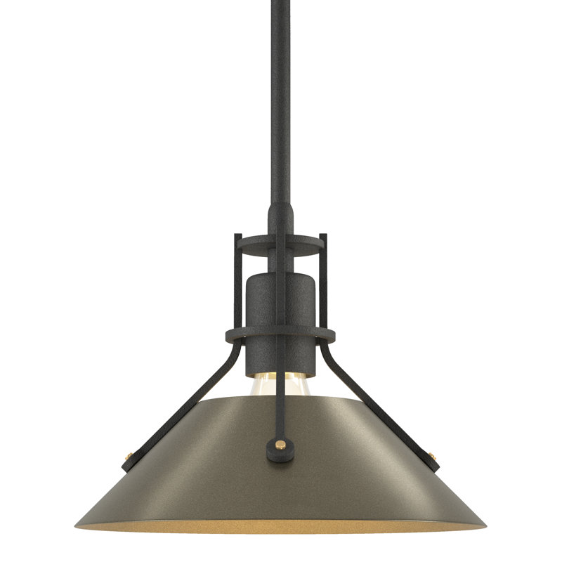 Henry 1 - Light Single Cone Pendant, Natural Iron, Soft Gold