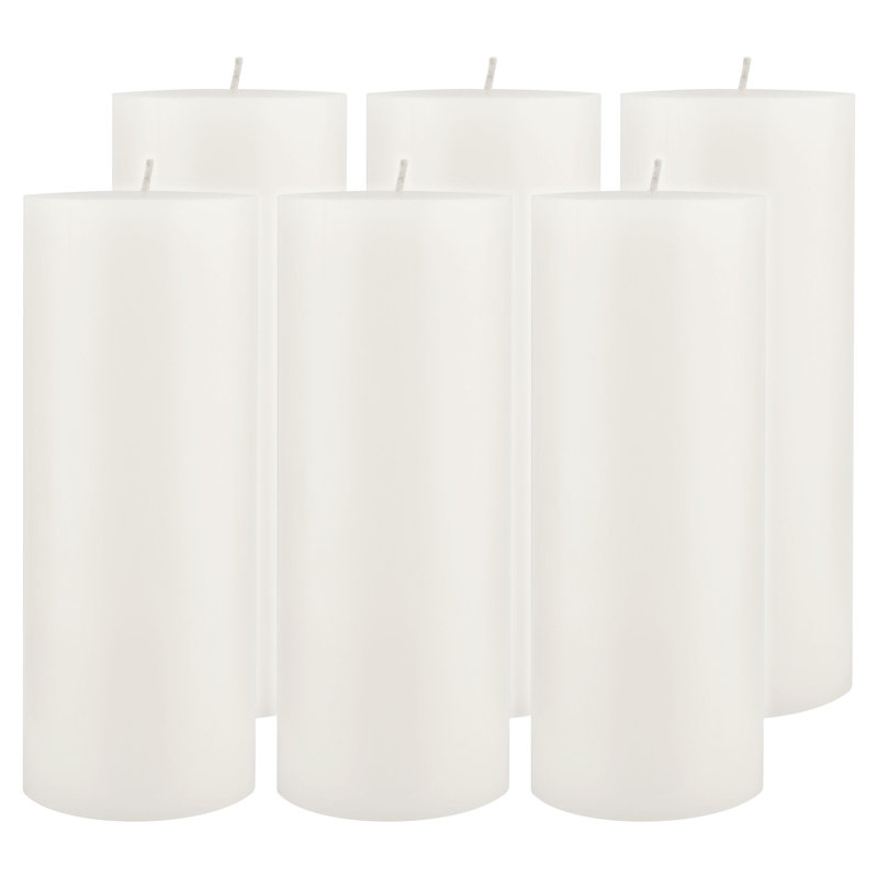 Ensemble de bougies longues 6 pièces, H 8 po x l 3 po x P 3 po