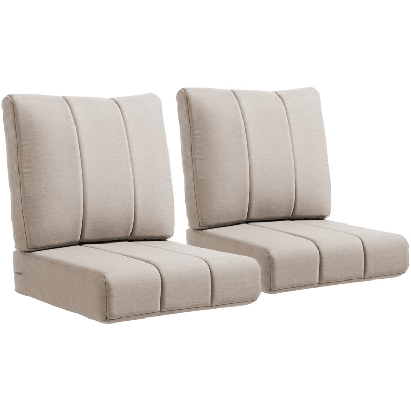 Tracie 24"W X 24"D Outdoor Deep Seating Cushion Set For Patio Furiture, Beige, 2