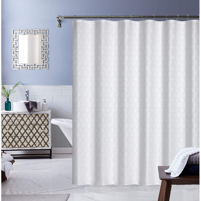 Rideau de douche blanc 70 po x 72 po Mahbir, Blanc